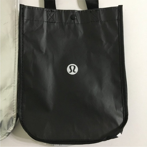 Lululemon 2 Sizes Gift Bags Silver and Black Lululemon Logo This is Yoga Printed - Picture 4 of 15